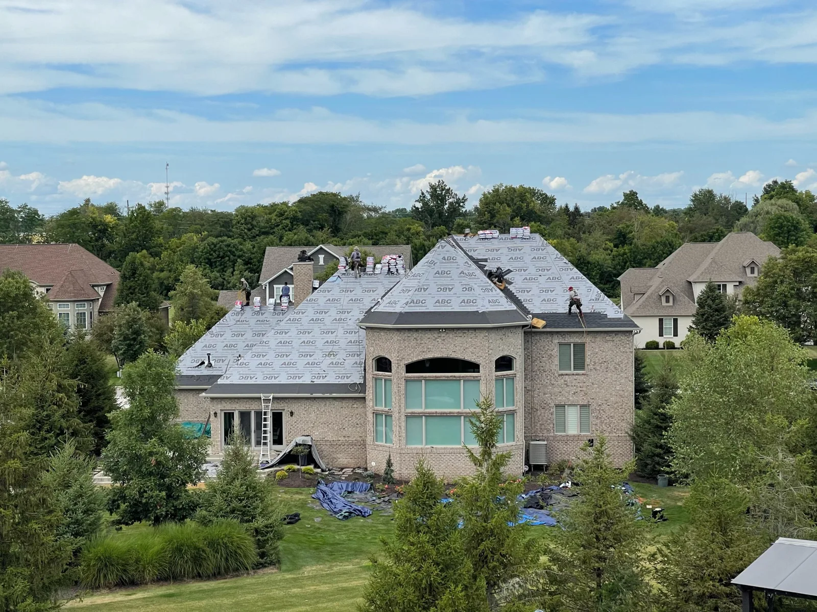 House and roof viewed from above